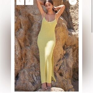 NWT RESA Sohni Crochet‎ Maxi Dress in Lime Green XL